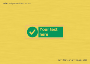 Custom green background, green circle with tick